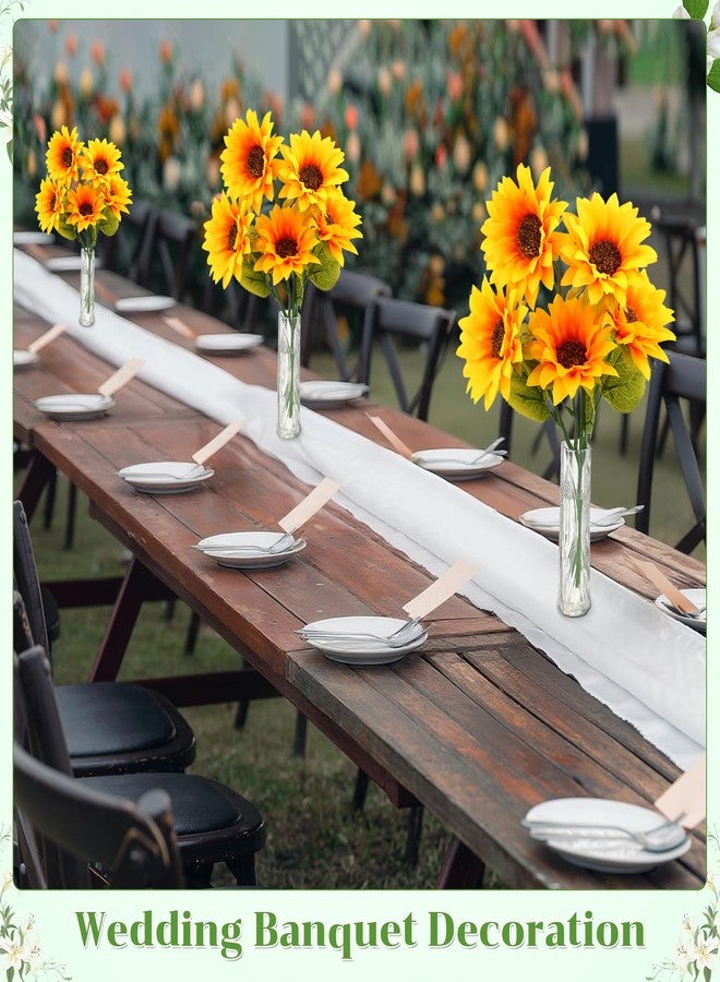 Ninehaoou 50 Pcs Plastic Bud Vases in Bulk Clear Small Flowers Vases for Centerpieces Wedding Decorations Home Banquet Formal Dinners Party Table Decor Office Ornaments, 5.5 * 1.2 Inch - Image 3